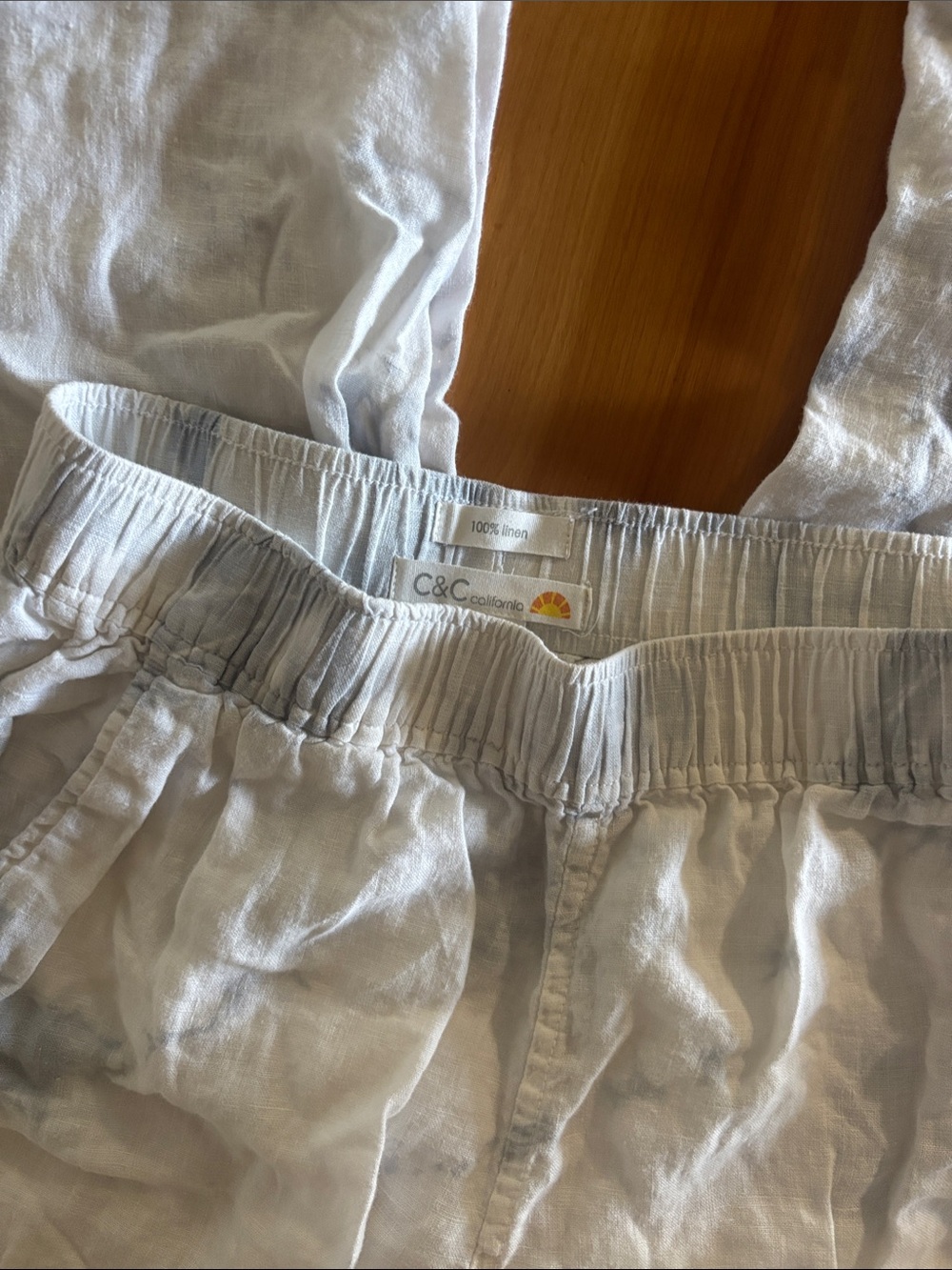 C&C California Linen Elastic-Waist Pant